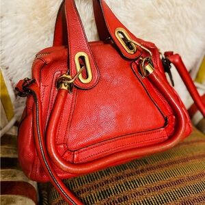 Pre-loved authentic Chloe Pebbled Leather Small Paraty Bag